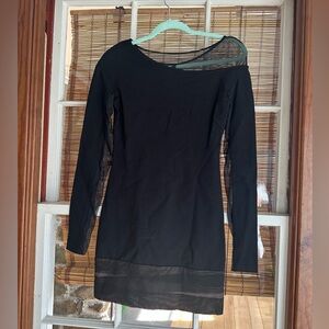 BCBG MaxAzria Black Evening Long Sleeve Dress.